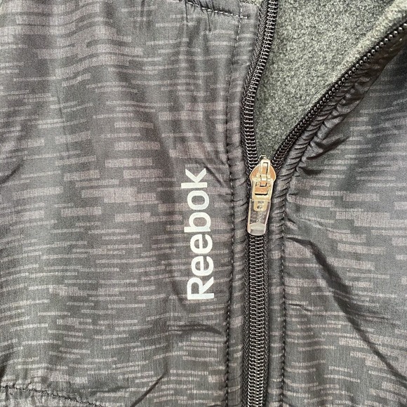 Reebok Jacket Mens Large Gray Athletic Long Sleeve Logo‎ Sporty Full Zip Fleece - Picture 9 of 11